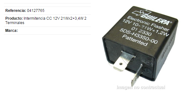 RELE GILERA 12V 21W 2T.